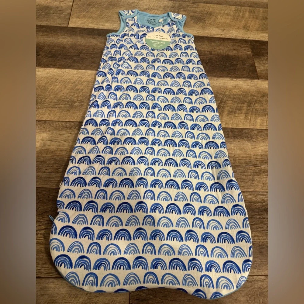 Little Sleepies Blue Rainbow Wearable Blanket Bamboo Sleepy Bag Sleep Sack 6-18 - Picture 10 of 13